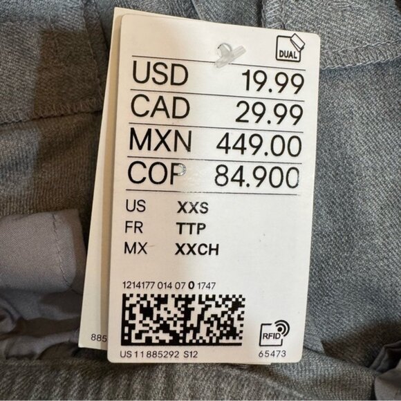 Divided H&M Women’s SZ XXS Gray Pants  Wide Leg Drawstring NWT - Picture 9 of 11